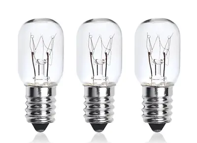3x Himalayan Salt Lamp Bulb Screw Pygmy Light Bulbs Set Clear Glass 15W E14 • £3.40