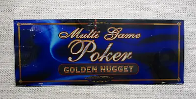 Vintage Golden Nugget Video Poker Slot Machine Glass 23.5x9 Inch 2004 Blue • $25.74