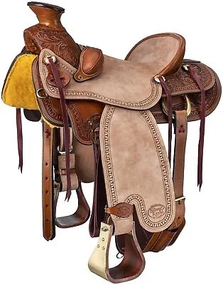 Western EL RENO Wade Saddle - 15  Or 16  - Medium Oil And Roughout Leather • $674.72