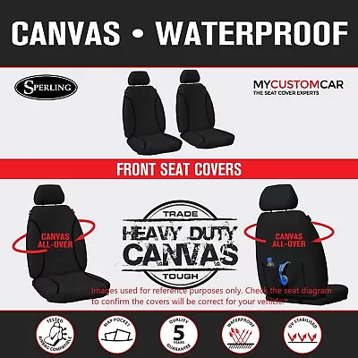 Nissan Navara D23 NP300 Dual Cab 2015-On TRADIES Front Canvas Seat Covers • $169