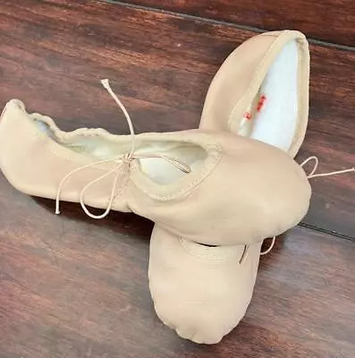 Never Been Worn Capezio Leather Split Sole Ballet Dance Shoes- Side Draw  String • $4.99