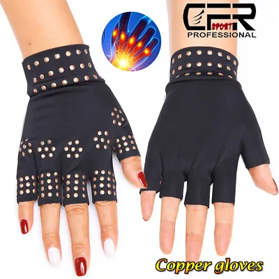 Copper Arthritis Gloves Compression Hand Support Carpel Tunnel Joint Pain Relief • $6.99