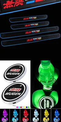 Car Door Sill Protector Stickers Emblems Panel LED Cup Coaster Mugen For Honda • $75.99