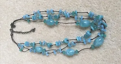 £3.50 • Buy M&S Per Una Turquoise Beaded Multi Layered Necklace