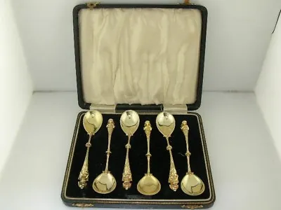 800 Silver Boxed Set 6 Spoons Figural Woman Bust Ornate • $195