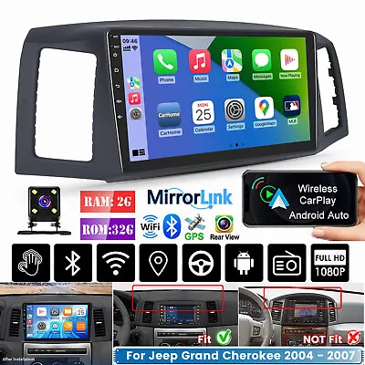 Android 13 CarPlay For Jeep Grand Cherokee 2004-2007 Car Radio Stereo GPS 32GB • $169.90