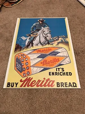 Lone Ranger Merita Bread Advertisement Reproduction Print  14” X 10-1/4” • $7.99