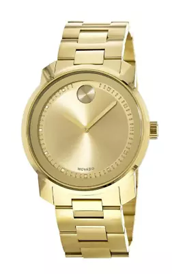 Movado Bold 3600258 Metals Gold Dial Stainless Steel Bracelet Band Mens Watch • $354.99