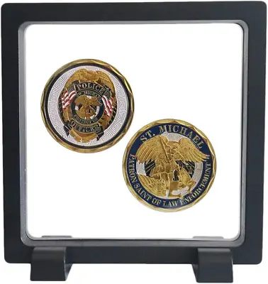 Coin Display Frame Clear 3D Floating Holder Small Shadow Box For Medal AA Med • $10.68