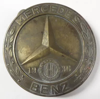 Vintage 1936 MERCEDES BENZ Belt Buckle Finest Minted Brass Walther • $49.99