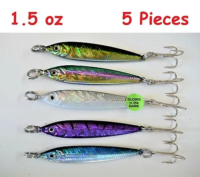 5 Pieces 1.5oz Mega Live Bait Metal Jigs 5 Colors Combo Saltwater Fishing Lures • $12.99