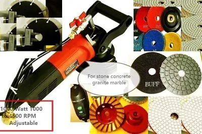 Variable Speed Wet Polisher Granite Concrete Stone Cutter Grinding Polishing Kit • $245.99