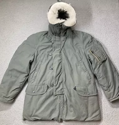 Military Parka Extreme Cold Weather Coat Men Medium 1970 Type N-3B Green Jacket • $80