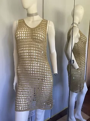 £19.99 • Buy Charlotte Halton Vintage 00s See Through Lace Nylon Beachwear Dress Size 14 #5