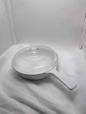 Corning Ware Skillet Blue Cornflower 6  1/2  Skillet P-83-B With P83C Pyrex Lid • $10.86