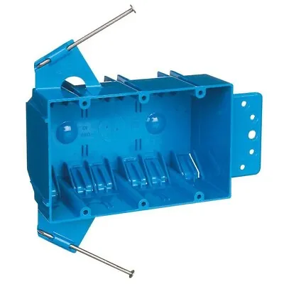 3-Gang 44 Cu. In. Blue PVC New Work Electrical Outlet Box And Switch • $8.70
