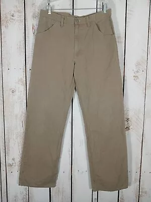 VTG GAP Jeans Men's 33x33 Relaxed Worker Jean Khaki (tag33x34) Cotton Linen  • $19.98