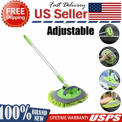 Microfiber Car Wash Brush Cleaning Mop Auto Truck 42.9  Long Handle Extension US • $12.99