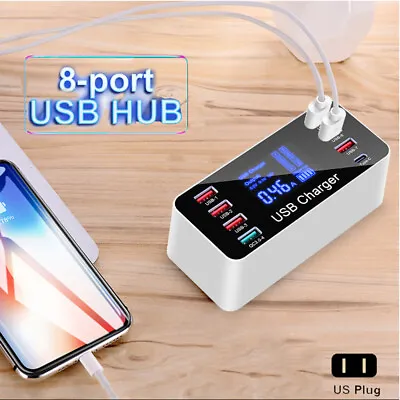 8 Port USB Desktop Wall Charger Adapter Quick Charging Station For Phone Tablet • $24.91