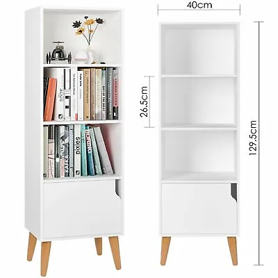 £43.99 • Buy Sideboard White Storage Cabinet Tall Cube Freestanding Bookcase Display Unit