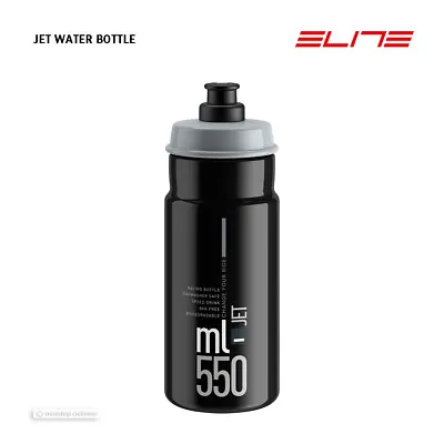Elite JET Cycling Water Bottle BPA Free 550ml : BLACK/GREY • $7.99
