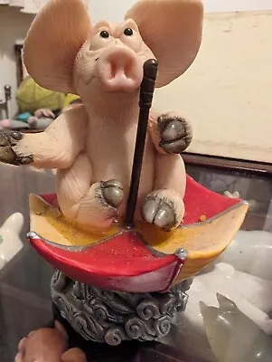Piggin' Pig Figure Piggin' Weather Figure David Corbridge 1999 (HANDMADE) • £8.99