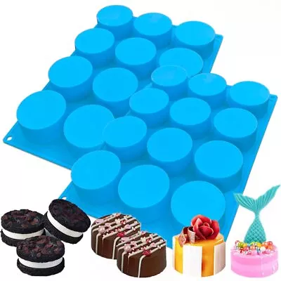 Chocolate Cookie Silicone Mold 2 Pcs 12 Holes Round Molds Cylinder Silicone... • $18.08