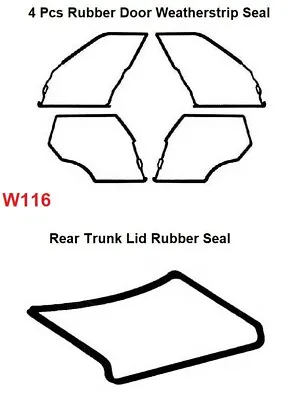 Mercedes Benz W116  - Door + Trunk Rubber Weatherstrip Seal Set 5 Pieces • $170.91