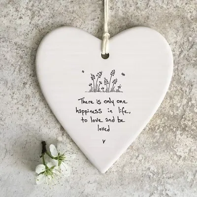 East Of India Hanging Heart Gift There Is One Happiness In Life • £5.90