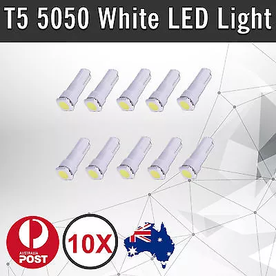 10x 5050 SMD T5 74 70 37 Car Dash Wedge Dashboard Instrument LED Light White 12V • $6.03