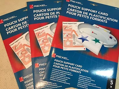 £9.95 • Buy 15 X Rexel Laminator Pouch Support Cards ( 3 X Packs Of 5 Cards ) NEW IN PACK 