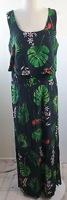 Rivers Women's Black Tropical Design Maxi Summer Dress Size 12 518D • $8