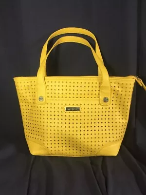 Marc Fisher Perfection Shopper Tote Yellow Summer Laser Cut Perforated • $25