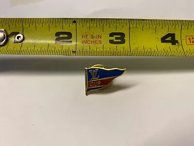 LOUIS VUITTON Pin Badge Vuitton Cup LV Logo Brooch Metal Gold X Blue/Red • $110