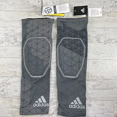 1 Pair ADIDAS Ironskin Elbow Pad Arm Sleeve Compression Grey Pattern Onyx Medium • $16.99