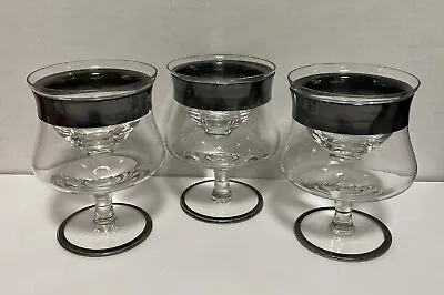 Vintage Set Of 3 Shrimp Cocktail Glasses W/inserts Crystal Arcadia Rumania • $35