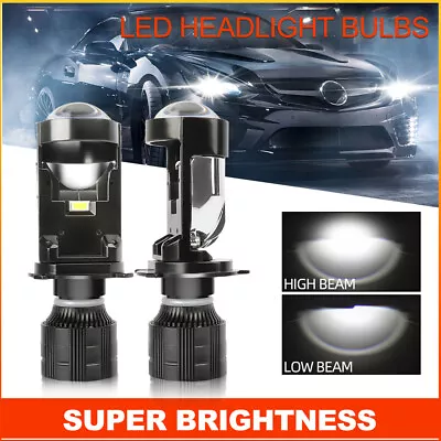 200W Mini Bi-LED Projector Lens Hi-Lo Beam Bulb H4/9003 Headlight Retrofit LHD • $39.05