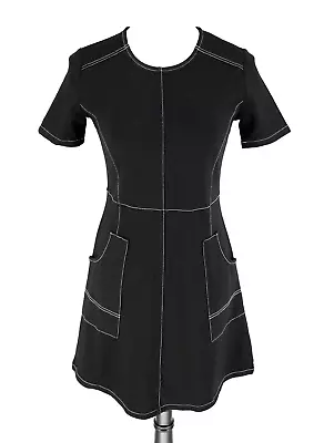 Press Dress New Black Dress Size XS Womens Fit N Flare Stretch Knit Front Pocket • $24.77