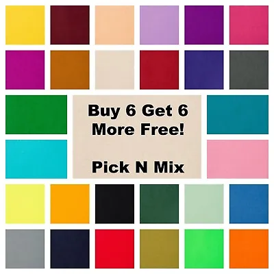 48 Colours Super Soft Acrylic Craft Felt 9  Squares BUY 6 GET 6 MORE FREE!! • £0.99