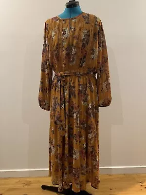 Target Womens Boho Floral Sleeve Maxi Midi Dress Size 16 Sheer With Cami New • $39.99