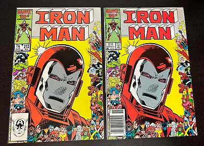 IRON MAN #212 -- Marvel 25th Border 1986 -- Direct + Newsstand VARIANT (B) • $9.59
