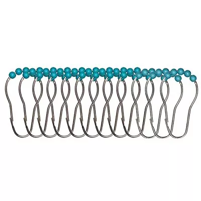 Eas Set Of 12 Beaded Metal Shower Curtain Hooks Rings/hooks For Bathroom Curtain • $10.92