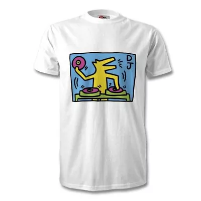 Keith Haring DJ Music Graffiti Art Graphic T-shirt Tee - All Sizes & 13 Colours • £19.99