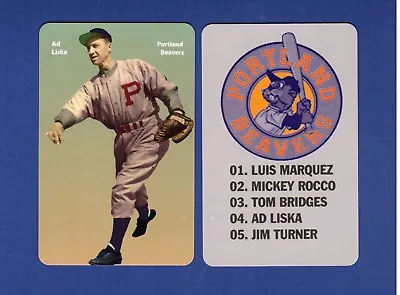 #4 AD LISKA 1936-49  Portland Beavers PCL~FIRST PRINTING Color Card Aldana 2018 • $4.50
