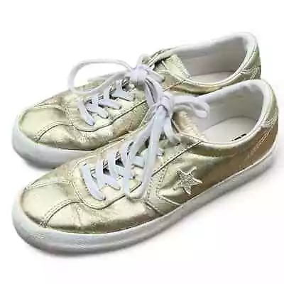 Converse Breakpoint Gold Metallic Canvas Low Top Women's Sneakers Size 7 • $19.84