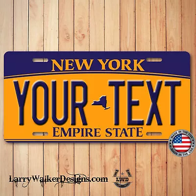 NEW YORK GOLD  Custom YOUR TEXT Personalized Aluminum Vanity License Plate Tag • $17.99