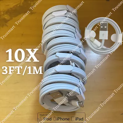 10Pack 1M USB Fast Charging Cable Lot For IPhone 13 12 11 8 7 6 XR Charger Cord • $11.14