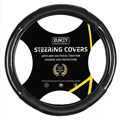 38cm Car Steering Wheel Cover Leather Breathable Anti Slip Protection Universal • $23.69