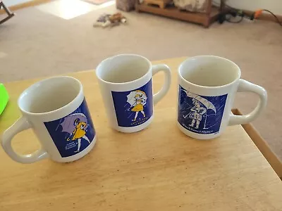 Vintage  Morton Salt  Ceramic Coffee Cups Mugs SET OF 3 RETRO Made In Japan • $12