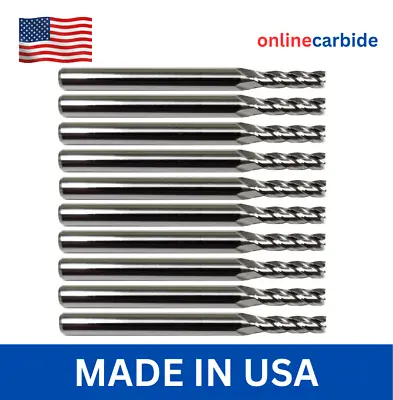 10 Pcs 3/32  4 Flute Carbide End Mill • $47.95